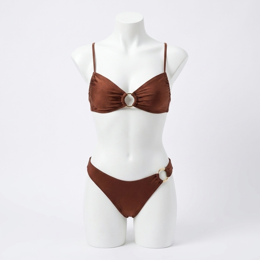 NEW STEVE MADDEN xback ring bralette in oak brown